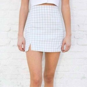 Blue and white checkered brandy skirt